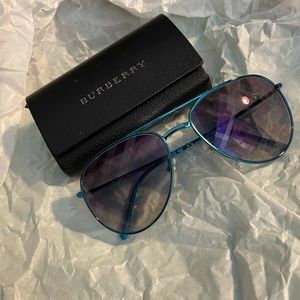 Blue Burberry folding sunglasses gently used